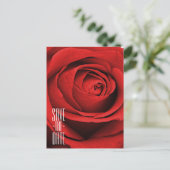 Rode Roos Wit (Elke Kleur) Glam Sla de Datum Op Aankondigingskaart (Staand voorkant)