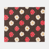 Rode Roos Witte Bloemen Fleece Deken (Voorkant (Horizontaal))