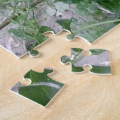 Rode roos witte bloemen legpuzzel (Zijkant)