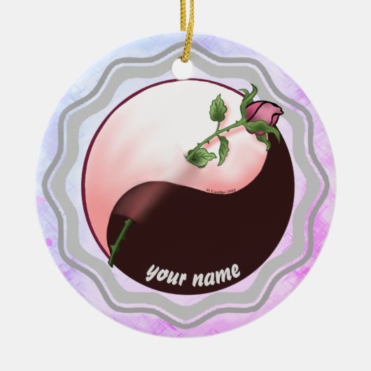 Rode Roos yin yang decoratie (Voorkant)