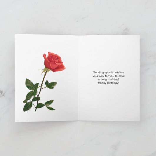 Rode roos Zus Verjaardag Kaart (Binnen)