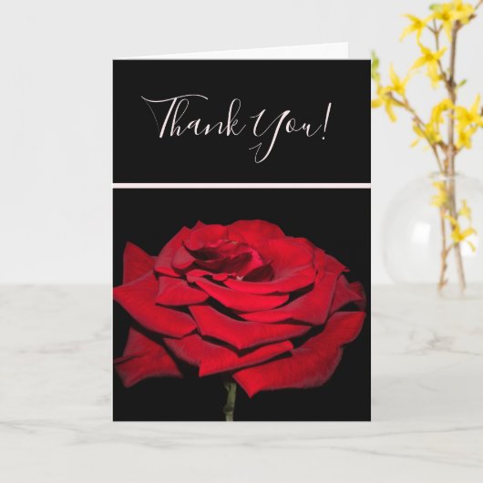 Rode Roos - Zwart Kaart (Gele Bloem)