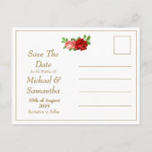 Rode Roos, Zwart, Wit & Gouden Streep - Aankondigingskaart (Achterkant)