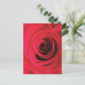 Rode roosknop abstracte bloemige werveling briefkaart (Staand voorkant)