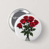 Rode roosknoppen ronde button 5,7 cm (Voorkant /achterkant)