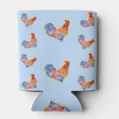 Rode Rooster Kippen Mannen Happy Birthday Blikjeskoeler (Achterkant)