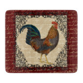 Rode Rooster Snijplank (Voorkant)