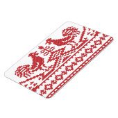 Rode Roosters kruisen het Russische Patroon Magneet (Linkerzijde)