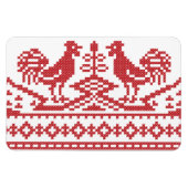 Rode Roosters kruisen het Russische Patroon Magneet (Horizontaal)