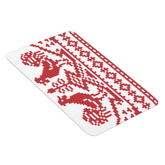 Rode Roosters kruisen het Russische Patroon Magneet (Rechterzijde)