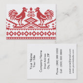 Rode Roosters kruisen het Russische Patroon Visitekaartje (Voorkant / Achterkant)