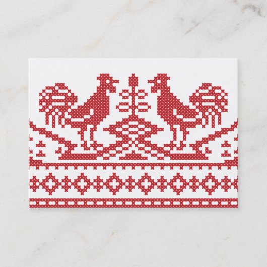 Rode Roosters kruisen het Russische Patroon Visitekaartje (Voorkant)