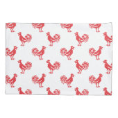 Rode Roosters naadloos patroon Kussensloop (Achterkant)