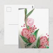 Rode Rosas Asymmetrisch Briefkaart (Voorkant / Achterkant)
