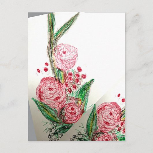 Rode Rosas Asymmetrisch Briefkaart (Voorkant)