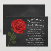 Rode Rose Black Chalkboard Floral Vrijgezellenfees Kaart (Voorkant / Achterkant)