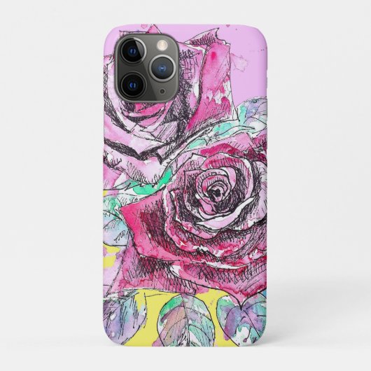 Rode Rose Bloem Aquarel Kleurrijke Kunst Case-Mate iPhone Case (Achterkant)