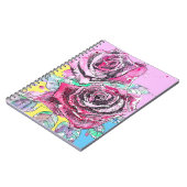 Rode Rose Bloem Aquarel Kleurrijke Kunst Notitieboek (Linkerzijde)