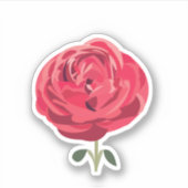 Rode Rose Bloem Bloemen Rode Rood Rose Sticker (Voorkant)
