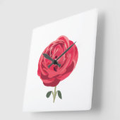 Rode Rose Bloem Bloemen Rode Rood Rose Vierkante Klok (Hoek)