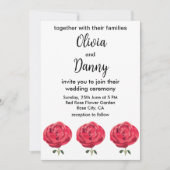 Rode Rose Bloem Bloemen Zomer Roos Bruiloft Kaart (Voorkant)