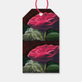 Rode Rose Bloem Groen Zwart Art Bloemen Bloemen Cadeaulabel (Achterkant)