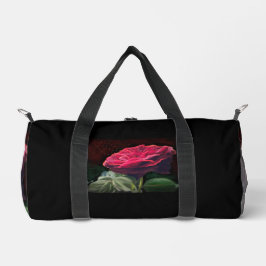 Rode Rose Bloem Groen Zwart Art Bloemen Bloemen Plunjezak