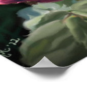 Rode Rose Bloem Groen Zwart Art Bloemen Bloemen Poster (Hoek)