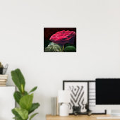 Rode Rose Bloem Groen Zwart Art Bloemen Bloemen Poster (Thuiskantoor)