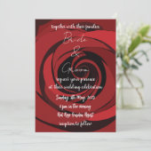 Rode Rose Bloem Moderne Bruiloft Kaart (Staand voorkant)