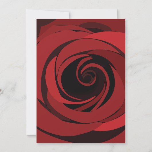 Rode Rose Bloem Moderne Bruiloft Kaart (Achterkant)