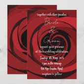 Rode Rose Bloem Moderne Bruiloft Kaart (Voorkant / Achterkant)