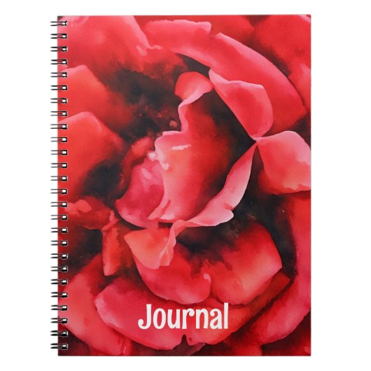 Rode Rose Bloemblaadjes Art Journal Personaliseren Notitieboek (Voorkant)