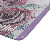 Rode Rose bloemen Art glas snijplank (Hoek)