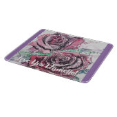 Rode Rose bloemen Art glas snijplank (Hoek)
