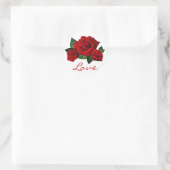 Rode Rose Bloemen Bloemen Bloemen Bloemen Liefde B Ronde Sticker (Tas)