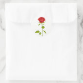 Rode Rose Bloemen Bruiloft Bloemen Tuin Romantisch Ronde Sticker (Tas)