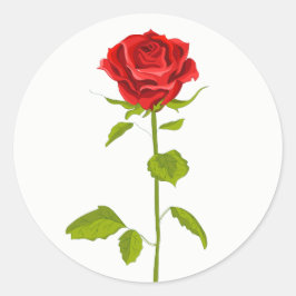Rode Rose Bloemen Bruiloft Bloemen Tuin Romantisch Ronde Sticker
