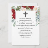 Rode Rose Bloemen Waterverf Begrafenis Gebed Kaart (Achterkant)