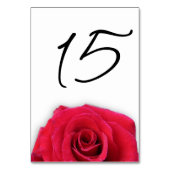 Rode Rose Bruiloft Verticale Tafel Aantal Kaarten (Voorkant)