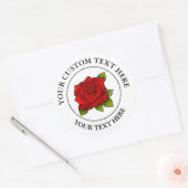 Rode Rose Custom Text Icon Logo 3" Classic Ronde Sticker (Envelop)