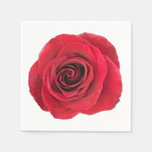 Rode Rose Custom Witte Servetten (Voorkant)
