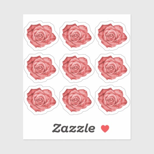 Rode Rose Elegante Bloemenplanner / Scrapbook Shee Sticker (Vel)