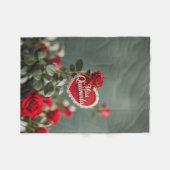 Rode Rose Fleece Deken, klein Deken (Voorkant (Horizontaal))