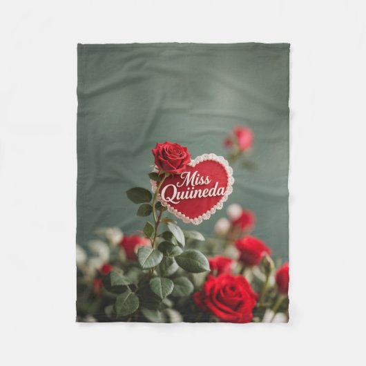 Rode Rose Fleece Deken, klein Deken (Voorkant)