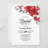 Rode Rose Floral Vrijgezellenfeest Kaart (Voorkant)