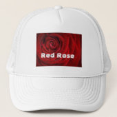 Rode Rose Foto Gedrukte tekst Trucker Hats Petten (Voorkant)