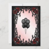 Rode Rose Gothic Quinceañera Iron Gate Roze Kaart (Achterkant)