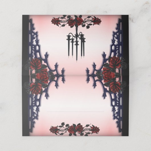 Rode Rose Gotische Plaats Kaart Plaatskaartje (Buitenkant ongevouwen)