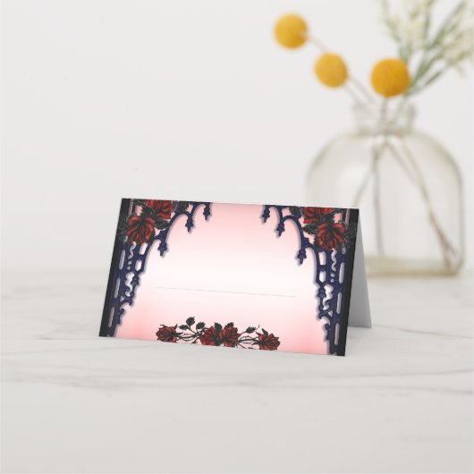 Rode Rose Gotische Plaats Kaart Plaatskaartje (Voorkant)